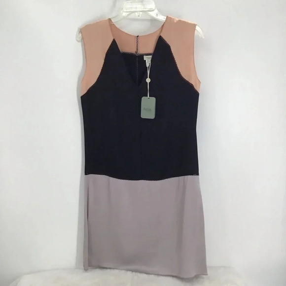 Hoss Midi Sleeveless Color Block Sheath Dress Career Casual NWT 36 EU - 4 US - Picture 1 of 7